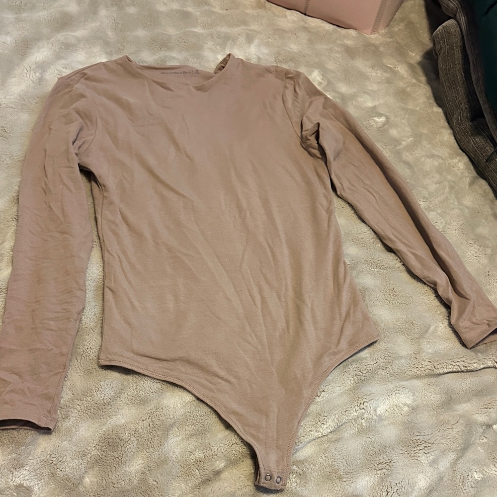 Abercrombie & Fitch Beige Long Sleeve Top